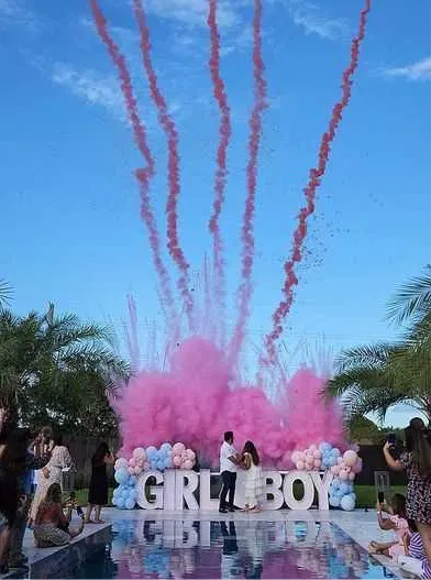 Artificii de zi GENDER REVEAL 30 focuri 30mm ALBASTRU/ROZ