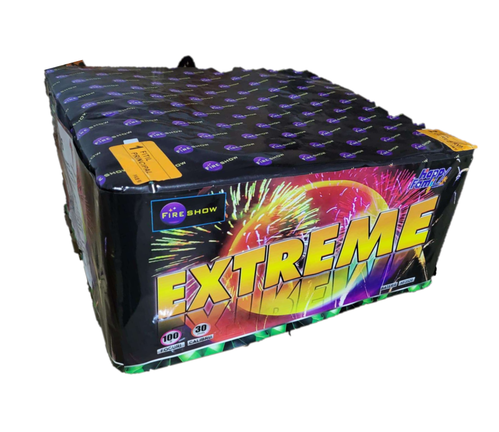 Baterie de artificii EXTREME 100 focuri CAL 30 mm